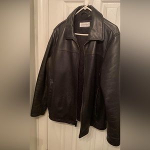 Black leather Calvin Klein Jacket